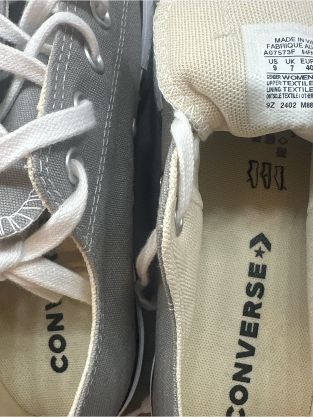 Converse Low Top Platform Sneakers in Light Gray and White - Picture 7 of 8